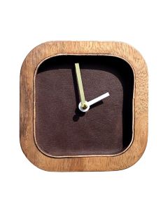 Clock - leather finished